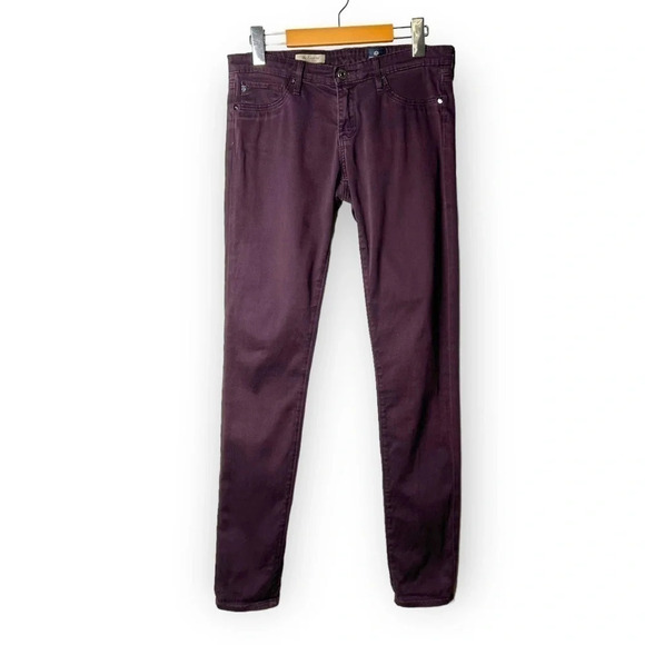 Ag  Adriano Goldschmied The Legging Super Skinny in Purple Sateen - Picture 1 of 8